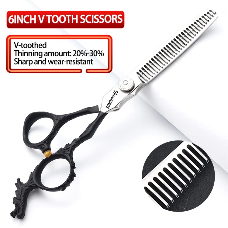 6 Zoll Salon Friseur spezielle Haare schneiden Schere (2Stück B) | 440c hohe Härte scharfe professionelle Friseur Schere
