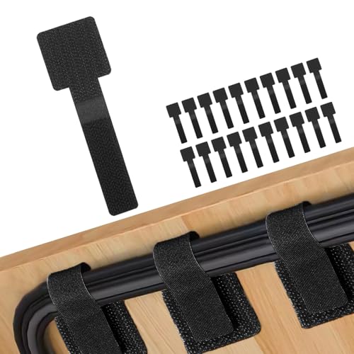 Ferizzia 20 Pezzi Fascette a Strappo Autoadesivo, Fascette Riutilizzabili con Chiusura a Strappo, Fermacavi Supporto Organizer, Organizer Cavi per Scrivanie, per TV, PC, Cavo Ethernet, Scrivania