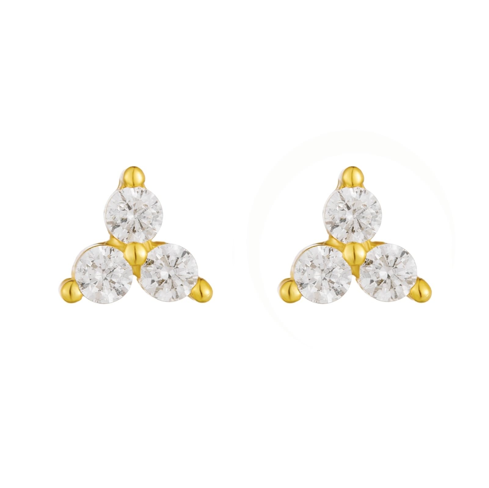 Pendientes de oro blanco 375 de 9 quilates con moissanita, triángulo Au375, pendientes de oro