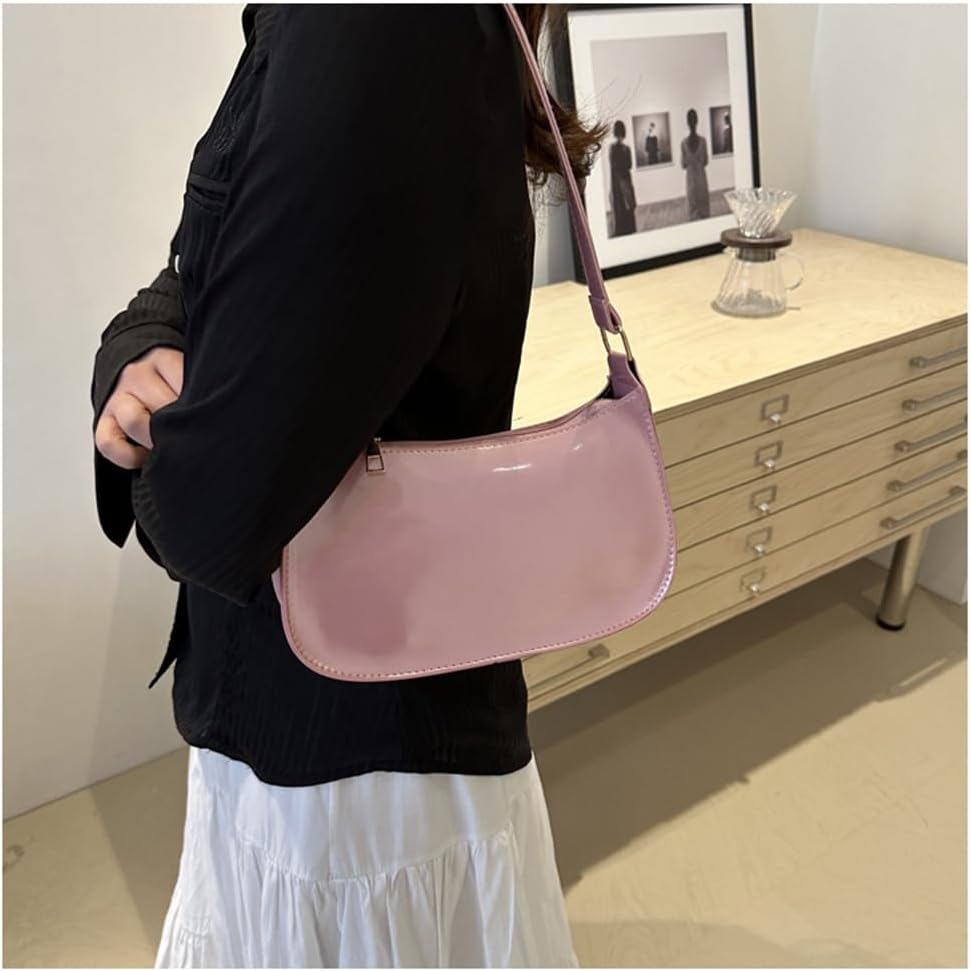 Patent Leather Clutch Purse Shiny Evening Handbags for Women Armpit Shoulder Bag MINI Hobos - Image 8