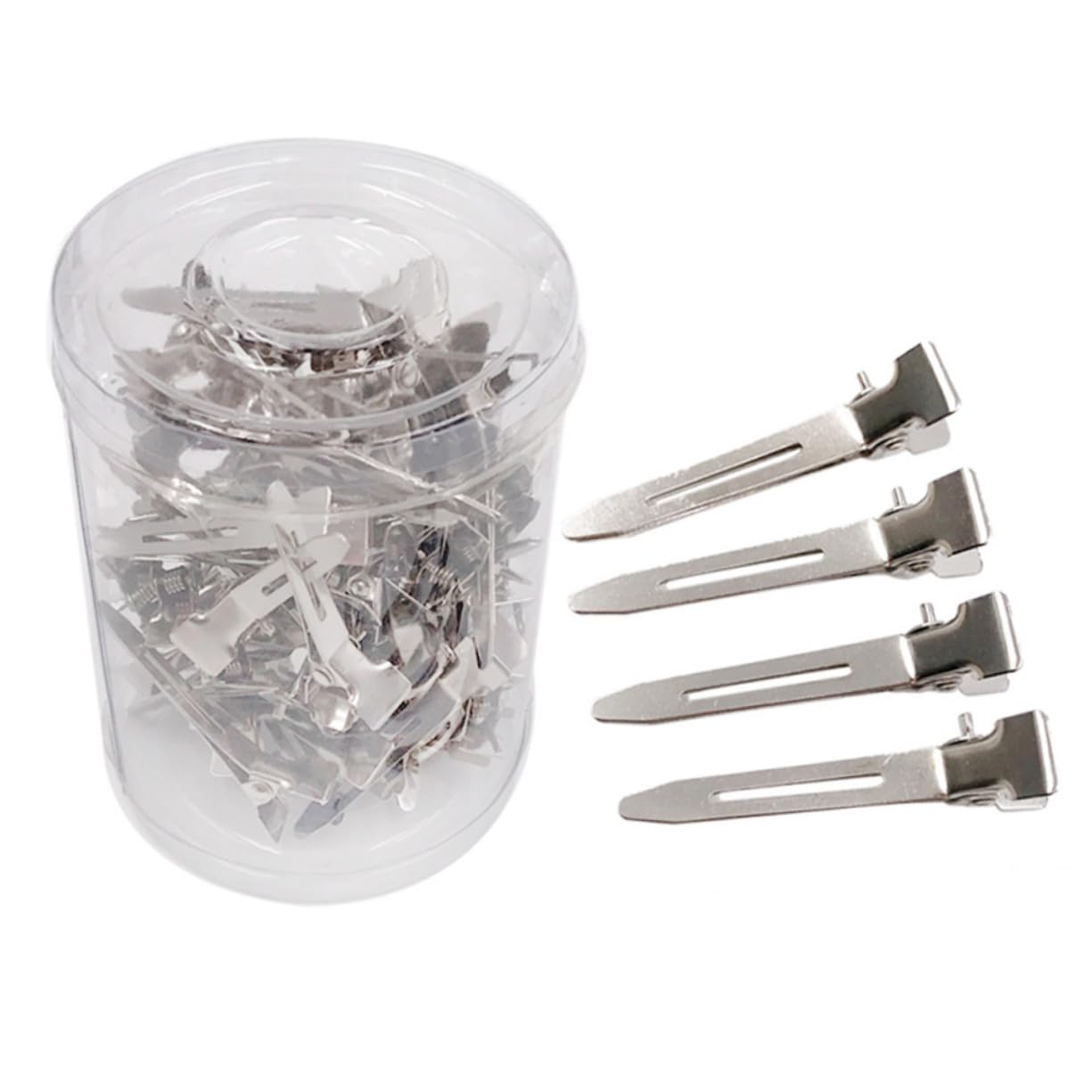 PLAFOPE 100 piezas Clips de Peluquería de Acero Inoxidable Unidades Pequeño Pinzas para Fijar Cabello Resistentes y Portátiles para Salón y Doméstico