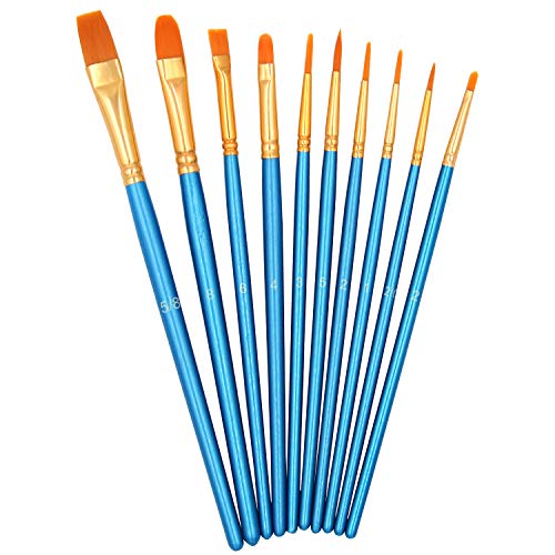 Acrylic Paint Brush Set, 20 Pcs Fine Nylon Hair Brushes for All Purpose Oil Watercolor Painting?Face Art Craft Miniature Detail Painting Artist Painting Kits