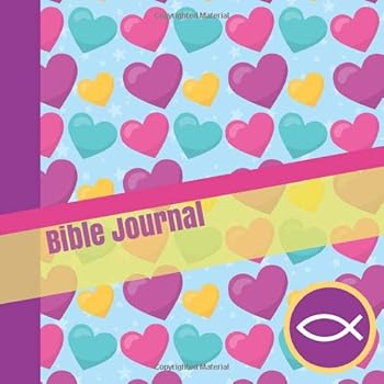 Bible Journal : Teen Girls Daily Bible Reading and Prayer Notebook with Cute Purple and Pink Hearts Cover