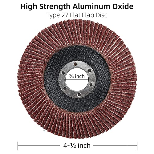Lotfancy 2446-2981 Flap Discs 4 1/2 For Angle Grinder, 40Pcs, Sanding Disc 40 60 80 120 Grit, 4.5 X 7/8 Inch Grinding Wheels Welding Tools, Aluminum Oxide Abrasive thumb #2