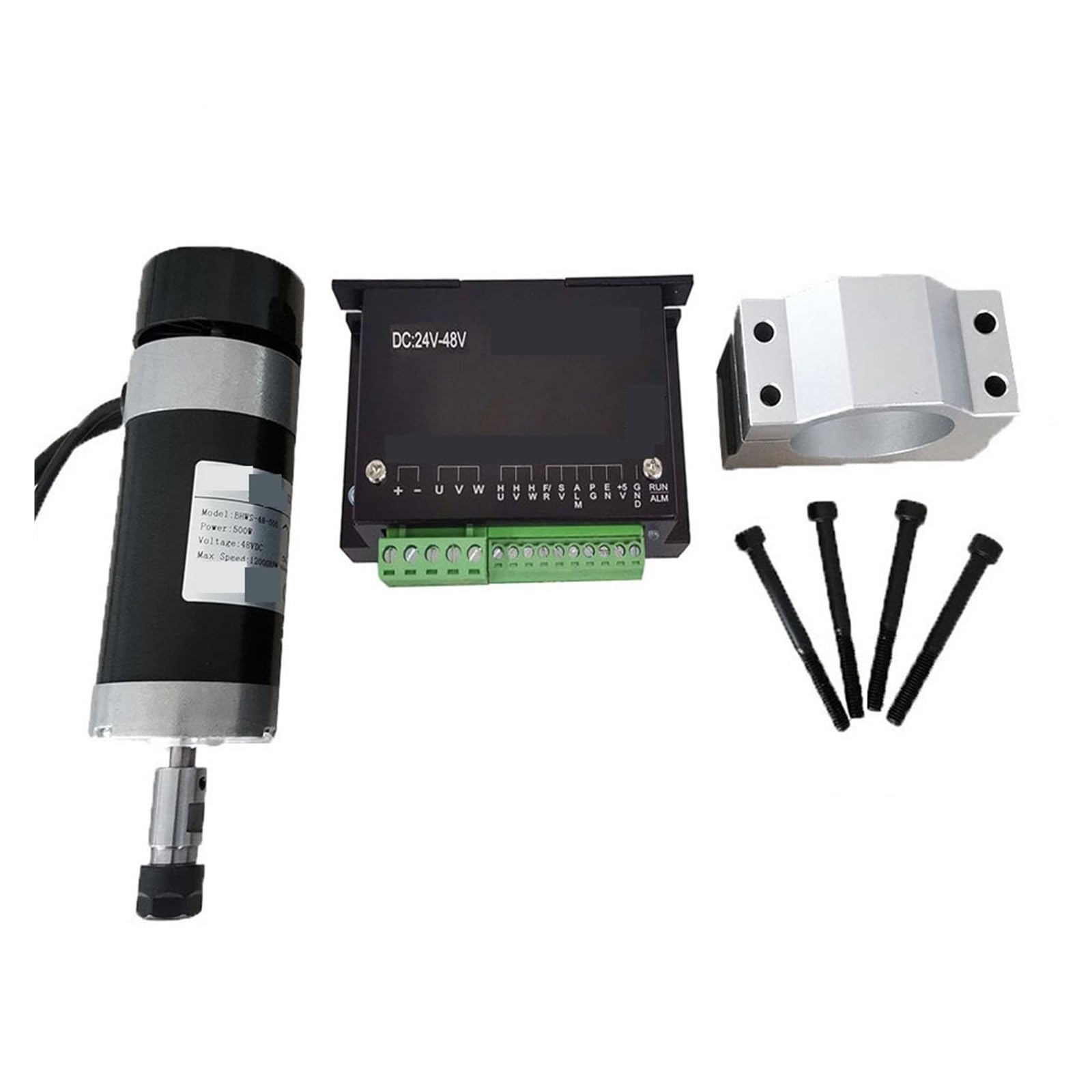 48 V 500 W Wrzeciono Bezszczotkowe ER11 Zacisk 57 Mm Ze Śrubami Bezszczotkowy Sterownik Silnika 48 V Zasilacz 48 V DC 10,5 A Precyzja Wydajny(Package5)