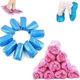 N-AA 200 Piezas Cubiertas de Zapatos Desechables, Cubrezapatos Desechables Plastico, Plastico Impermeables Cubierta del Zapato, para Piso, Alfombra, Duradero Antideslizante, Azul Rosa