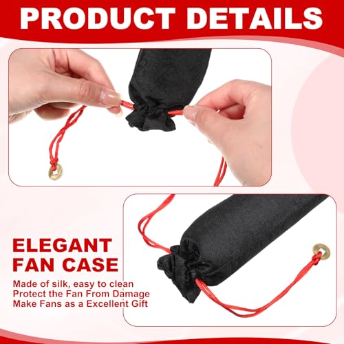 Image of Maitys Large Rave Fan Folding Handheld Fans 13'' Clap Fans for Line Dancing Clack Fan Holographic Festival Accessory for Martial Art Gift Performance, Includes 2 Pouch