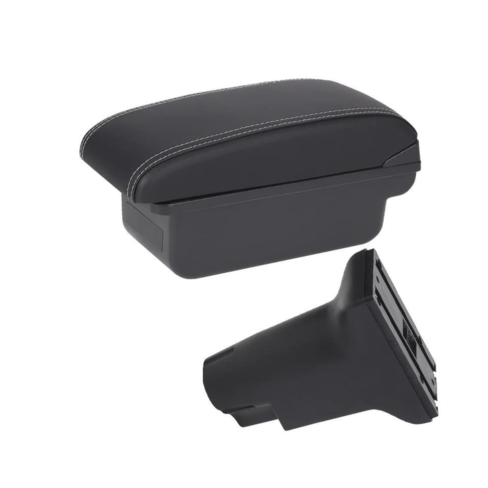 OOPUHKSY For Fiat 500 For Fiat For CRONOS Car Armrest Auto Storage Box Heighten Interior Details Accessories Armrest Box(B3 Black white 3USB)