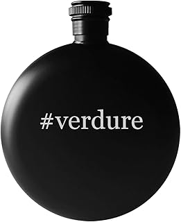 #verdure - 5oz Round Hashtag Drinking Alcohol Flask, Matte Black