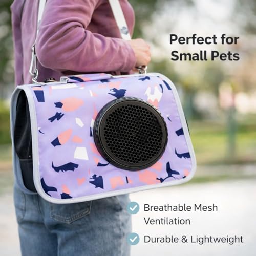 Image of Cawypety Cat Backpack Carrier, Breathable Cat Carrier Pet Backpack for Kitty Small Dog Up to 15Lbs, Transparent & Foldable Pet Carrier for Travel Hiking (Purple, Window)
