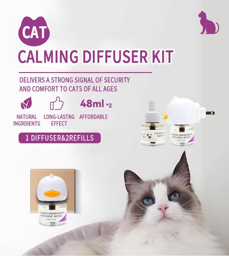 ELVIAN Advanced Cat Calming Diffuser Refills – 60-Day Pheromone Strength Formula, Effective Stress & Anxiety Relief for Cats, Helps with Scratching, Spraying, Loud Noises & Behavior Issues - image 5