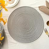 Gualiy Juego de 6 manteles individuales de lino y algodón trenzado de 30 cm, manteles individuales antideslizantes para comedor