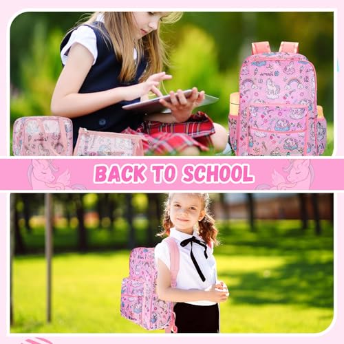 Image of Silkfly 3 Pcs Mesh Backpack Set, Heavy Duty Semi-transparent Bookbag with Lunch Bag Pencil Case for Travel, Beach, Sports