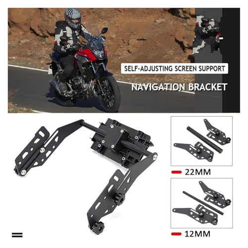 Support plaque navigation moto avec écran auto-ajustable CB500X - 2
