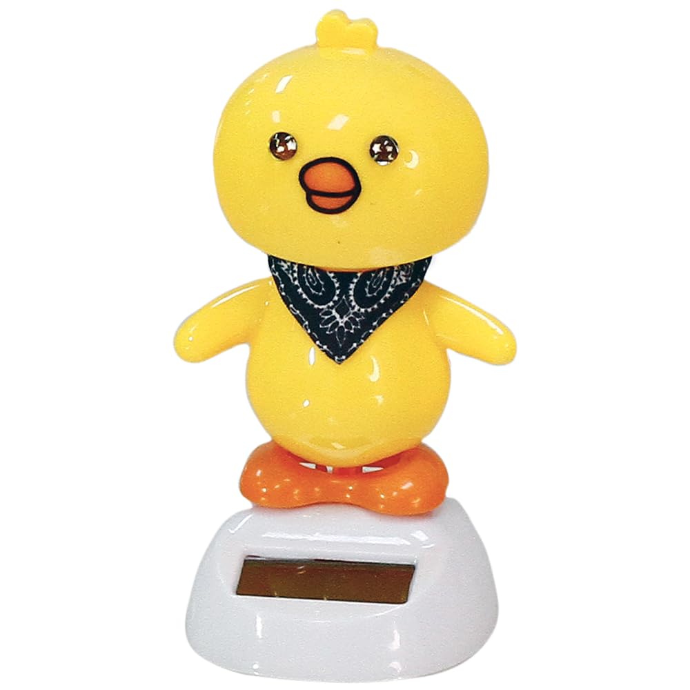 3D Eyes Solar Bobblehead Duck Solar Dancing Figurines Solar Powered Toys Dashboard Decorations Car Bobble Head Dashboard Dancing Duck Bobbleheads for Car Dashboard (DUCK 1), Yellow