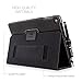 Snugg Apple iPad Air 2 Case - Leather Smart Cover Case with Kick Stand (Black)