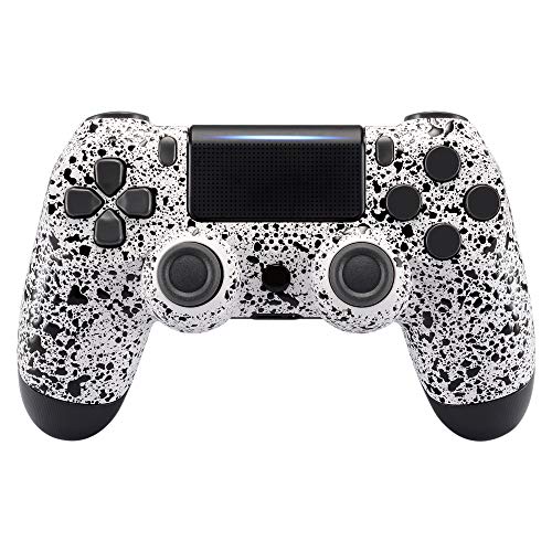eXtremeRate Textured White Faceplate Cover, 3D Splashing Front Housing Shell for Playstation 4 PS4 Slim PS4 Pro Controller (CUH-ZCT2 JDM-040/050/055) - Controller NOT Included eXtremeRate Textured White Faceplate Cover, 3D Splashing Front Housing Shell for Playstation 4 PS4 Slim PS4 Pro Controller (CUH-ZCT2 JDM-040/050/055) - Controller NOT Included