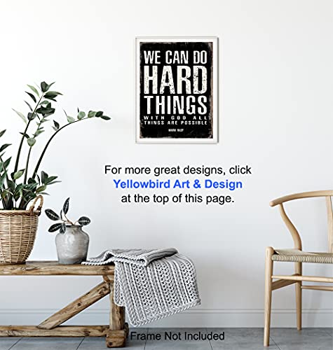 Yellowbird Art & Design We Can Do Hard Things Sign - With God All Things Are Possible - Motivational Posters thumb #4