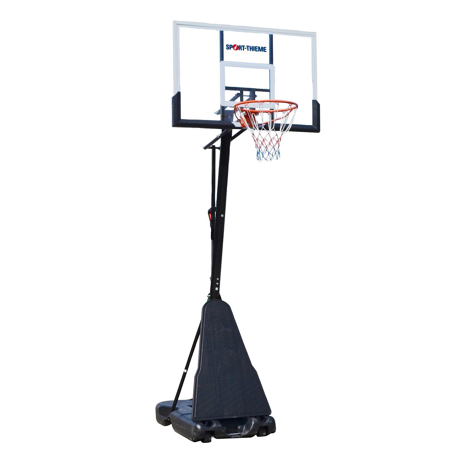 Sport-Thieme Basketballanlage Phoenix | Mobile Outdoor Anlage | Höhenverstellbar 245-305 cm | Brettmaß 130x80 cm | Polycarbonat Brett | Stahl Standpfosten | Gewicht 48 kg