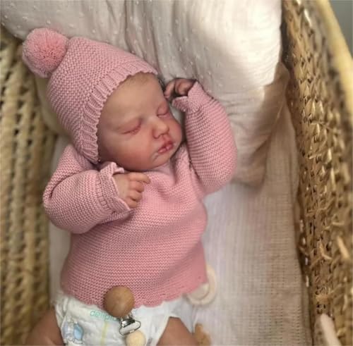 Anano Real Baby Mädchen Reborn Babypuppen Silikon Ganzkörper 20 Zoll Lebensechte Neugeborene Babypuppe Gewichtete Realistische Silikon Babypuppen Anatomisch Korrekte Baby Kleinkind Puppe – Bild 4