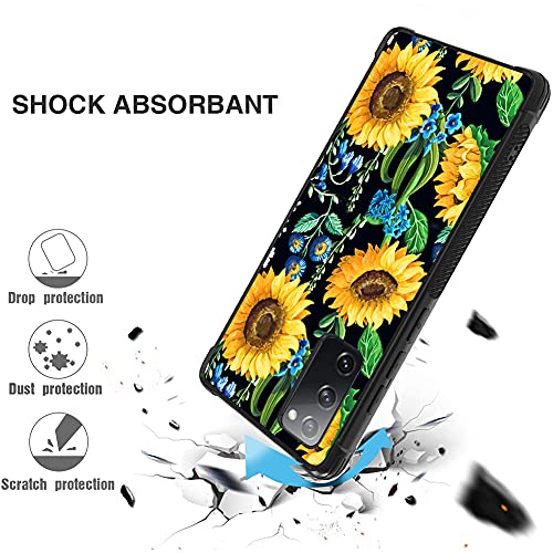 Ziye Galaxy S20 Fe Case Floral Flower Sunflower Hard Lanyard Case With Phone Ring Holder,Full Body Protection Shockproof Drop Protection Soft Tpu Bumper Cover Protective Phone Case… #TOP2