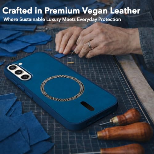 Image of Jkobi Leather Finish Back Cover Case for Samsung Galaxy S23 Plus 5G (MagSafe Compatible Wireless Charging | Soft Touch | Camera Bump Protection)