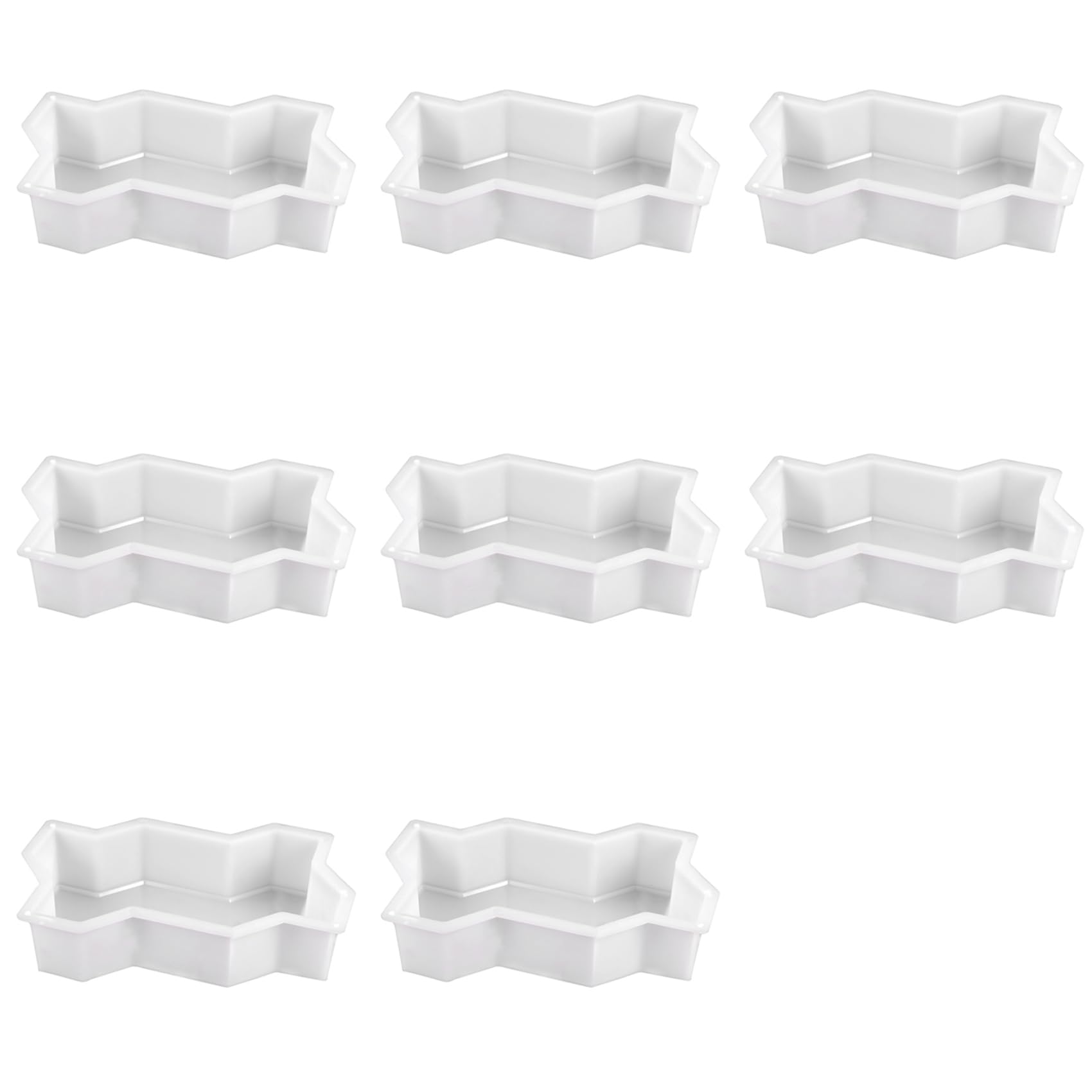 Jnchdghwa White 8X Three Waveform Garden Path Plastic Concrete Paving Brick Mold Diy Walkway Cement Brick Mold