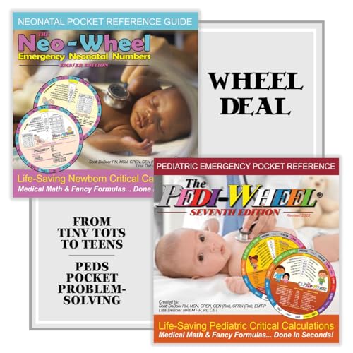 Image of Wheel Deal - Pedi-Wheel /Neo-Wheel Combo - Emergency Pediatric and Neonatal Pocket Reference Guide /Cheat Sheet - EMS /ER /NICU Resource