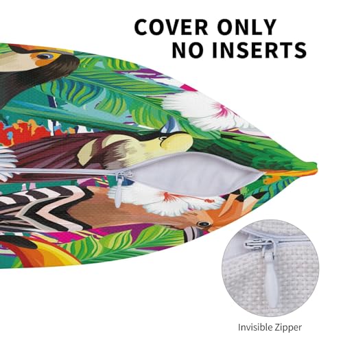 Housses de coussin de qualité imitation lin au design jungle chic - 6
