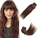 CLIP IN REMY REAL HUMAN HAIR EXTENSIONS 7PCS 20 Inch 70g color 4-dark brown/medium dark brown chocolate brown