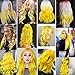 Rhyme 9PCS Princess Party Highlight Yellow Hairpieces 21 inch Colored Hair Extensions Clip in/on for Girls and Women Wig Pieces Hair Accessories (Yellow)