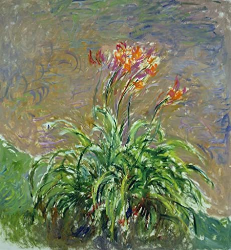 IPLUPJDY Quadri da Parete Tela Immaginie Stampe da Parete Emerocallide di Claude Monet per la Decorazione Della Parete 60x90cm