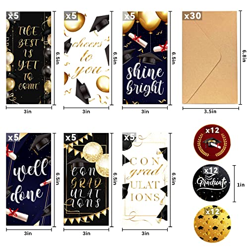 30Pcs Graduation Greeting Cards, 2023 Graduation Gift Cards And Envelopes, Bulk Graduation 2023 Party Supplies, Class Of 2023 Graduates, Celebratory Graduation Cards Bulk College & High School - A #TOP5