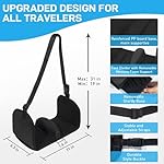 Airplane Foot Hammock, Foot Hammock for Travel Accessories with Ergonomic Removable Foot Divider Design, Airplane Foot Rest, Premium Comfortable Memory Foam & Hardboard for No Feet Clashing(Large) - Image 2