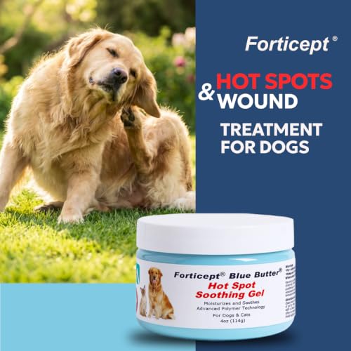 Image of Forticept Blue Butter - Hot Spot Treatment for Dogs Cats | Dog Cat Wound Care | Skin Yeast Infections, Ringworm, Cuts, Rashes, First Aid Veterinary Strength Anti Itch Cream 4oz