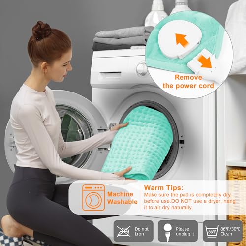 Image of Deepsoon Heating Pad,Electric Heating Pads for Back,Neck,Moist Heating Pad for Abdomen Shoulder Knee Legs,Dry /Moist Heat&Auto Shut Off,Mother's Day Birthday for Men and Women,Light Green,24x12 Inch