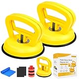 Ceoeyelin 9 Pack Powerful Car Dent Puller Kit, Multi-Function Suction Cup Dent Remover Tool for Auto Body, Screen, Tiles Lifting & Objects Moving (Yellow)