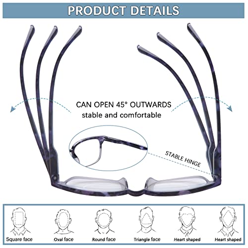 Image of 5 Pack Reading Glasses Blue Light Blocking for Women Men,Computer Readers with Spring Hinge