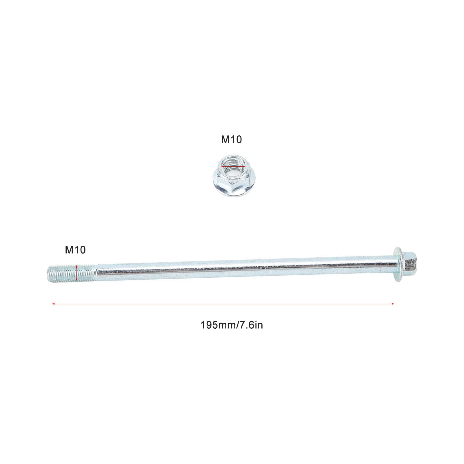 axes de jante de roue arrière, boulon de montage d'essieu de bras oscillant, entretoise d'axes de roue arrière avant pour moto cyclomoteur Scooter Quad Dirt Pit
