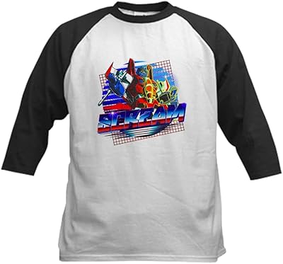 CafePress Transformers Scream Kids Baseball Tee Kids Cotton Baseball Jersey, 3/4 Raglan Sleeve Shirt Black/White