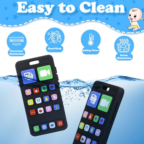 Image of Cell Phone Teether for Baby 3-6 Months, Silicone Teething Toys for Babies 6-12 Months, Play Phone Teething Toy, Sensory Toy Chew Toy for Autism ADHD Toddlers, BPA Free