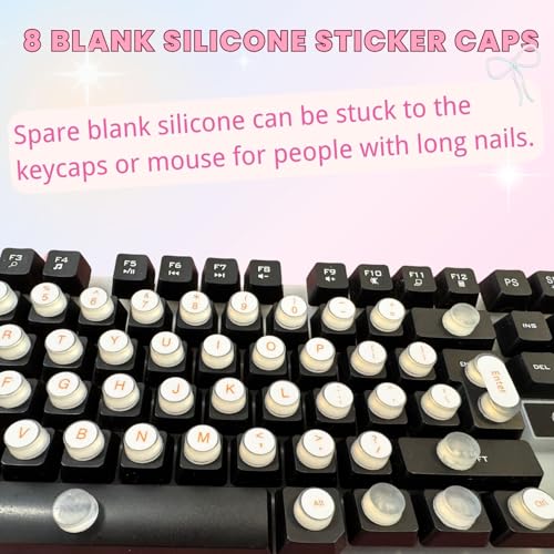 Pegatinas de teclado elevadas de silicona 72 pcs rosa miniatura 5