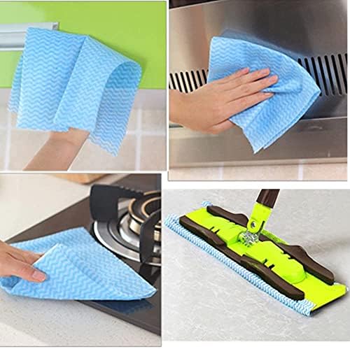 JINYUDOME J Cloth RollCleaning Cloth RollSoft and Quick-Drying can Be Used Repeatedly6 Blue Cloth Rolls,150 Sheets,Blue.