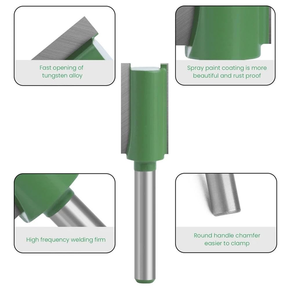 7 Pezzi Set Frese per Legno, Punte Fresa Verticale Diritti, Gambo da 6 mm, Gambo Fresa Set, Doppio Flauto Punte per Router, per Lavori Fai Da Te Falegnameria - Diametro di 3 4 5 6 8 10 12 mm