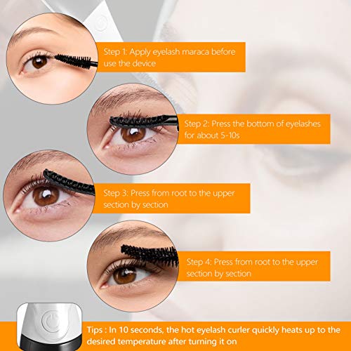 FRCOLOR Aquecidos Encrespador da Pestana Long-Lasting Natural Dos Cílios Curvex Ondulação Com 4 Modo