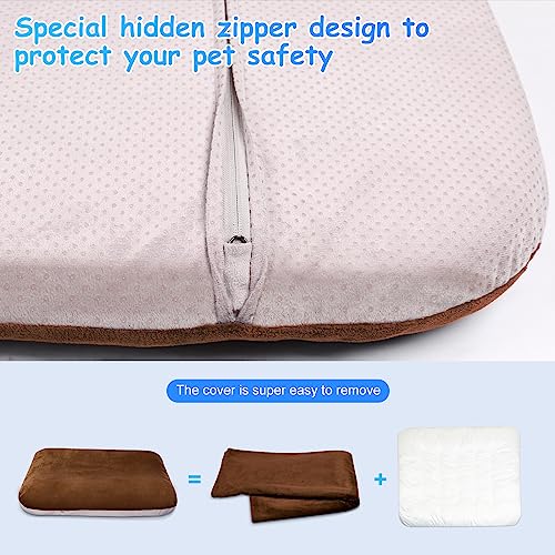 Image of Magic Dog Super Soft Extra Large Dog Bed, 47 Inches Orthopedic Foam Dog Beds for XL Dogs, Jumbo Pet Bed with Anti Slip Bottom, Dog Sleeping Mattress with Removable and Washable Cover, Dark Brown