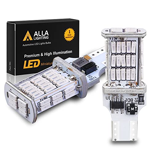 Alla Lighting 912 921 Red LED 3rd Brake Lights Bulbs CAN-BUS Xtreme Super Bright 4014 48-SMD RV Car 912 W16W T15 Center High-Mounted Stop Lights Cargo Lights