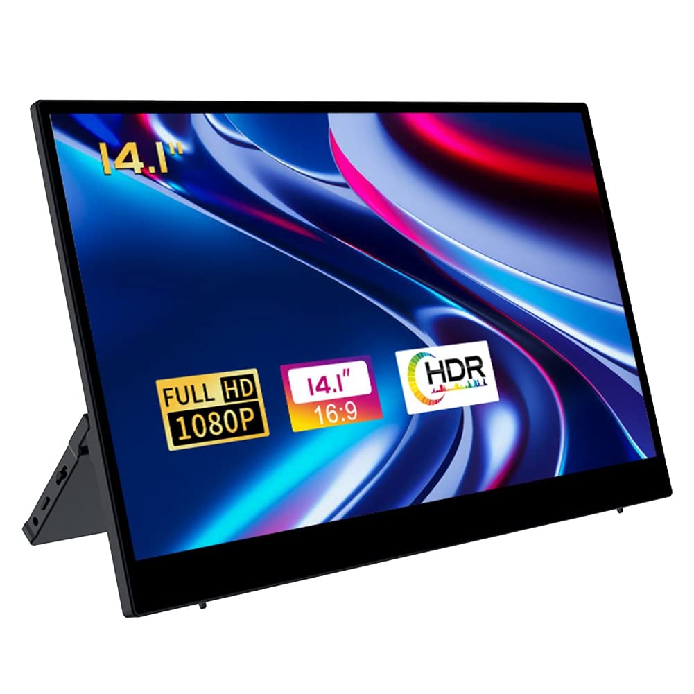 Monitor Portátil 14,1 Pollici 1080P Full HD Estensore di Schermo per Laptop Schermo IPS per Giochi di Secondo Schermo Esterno