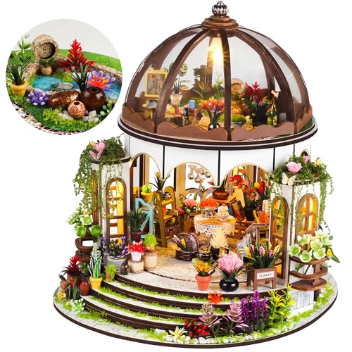 DIY Miniature House Kit, DIY Book Nook with LED Light | 3D Puzzles for Adults and Teens, Tiny House Building Kits for Bookshelf Decor, Relaxing Gift for Craft Lovers | Hanging Garden