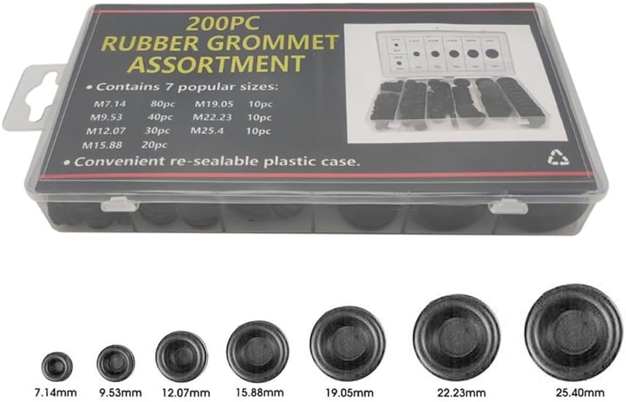 200 Pcs Rubber Grommet Firewall Hole Plug Round Closed Rubber Hole Plug
